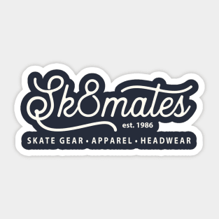 Sk8mates Back Printed Vintage Logo Design Est 1986 Sticker